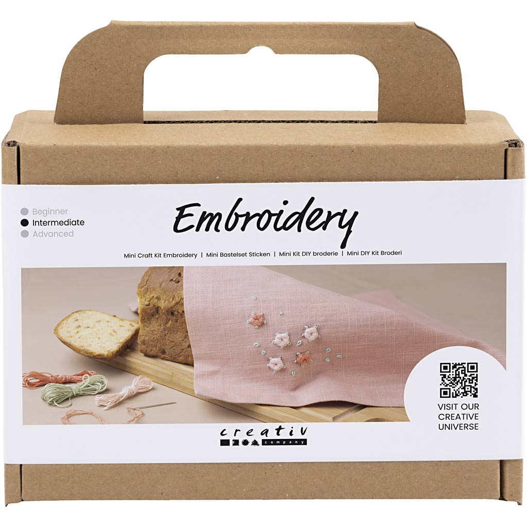 Mini kit de bordado rosa palo — 1 pack