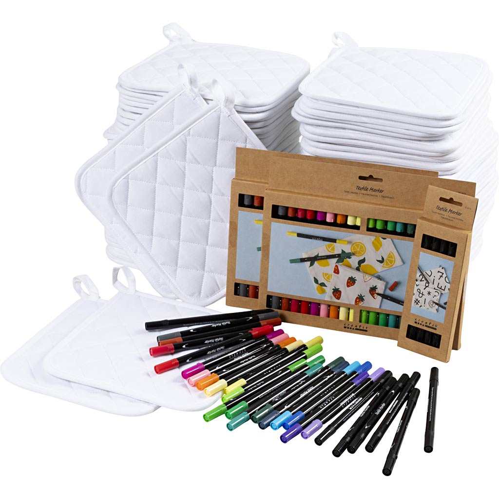 Kit grupal decorar manoplas blanco — 1 set