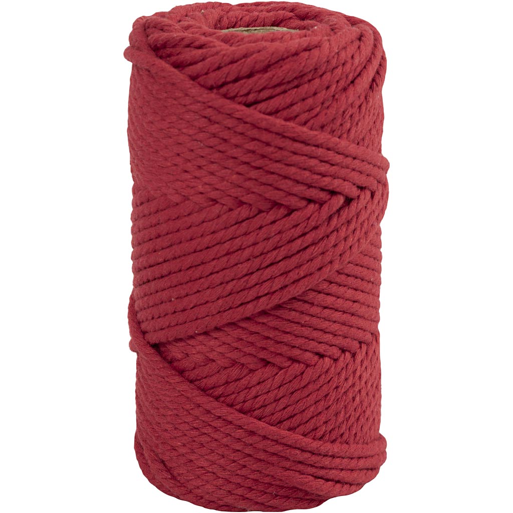 Cordón de macramé rojo ⌀ 4 mm 330 g
