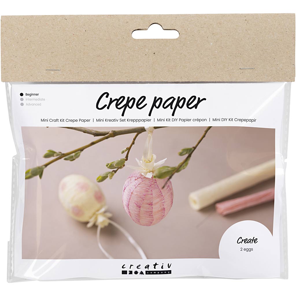 Mini kit papel crepé rosa claro — 1 pack