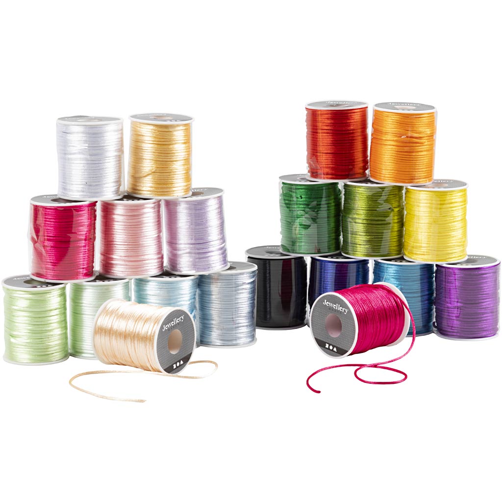 Cordón de satén colores pastel — 20x50 m (1 pack)