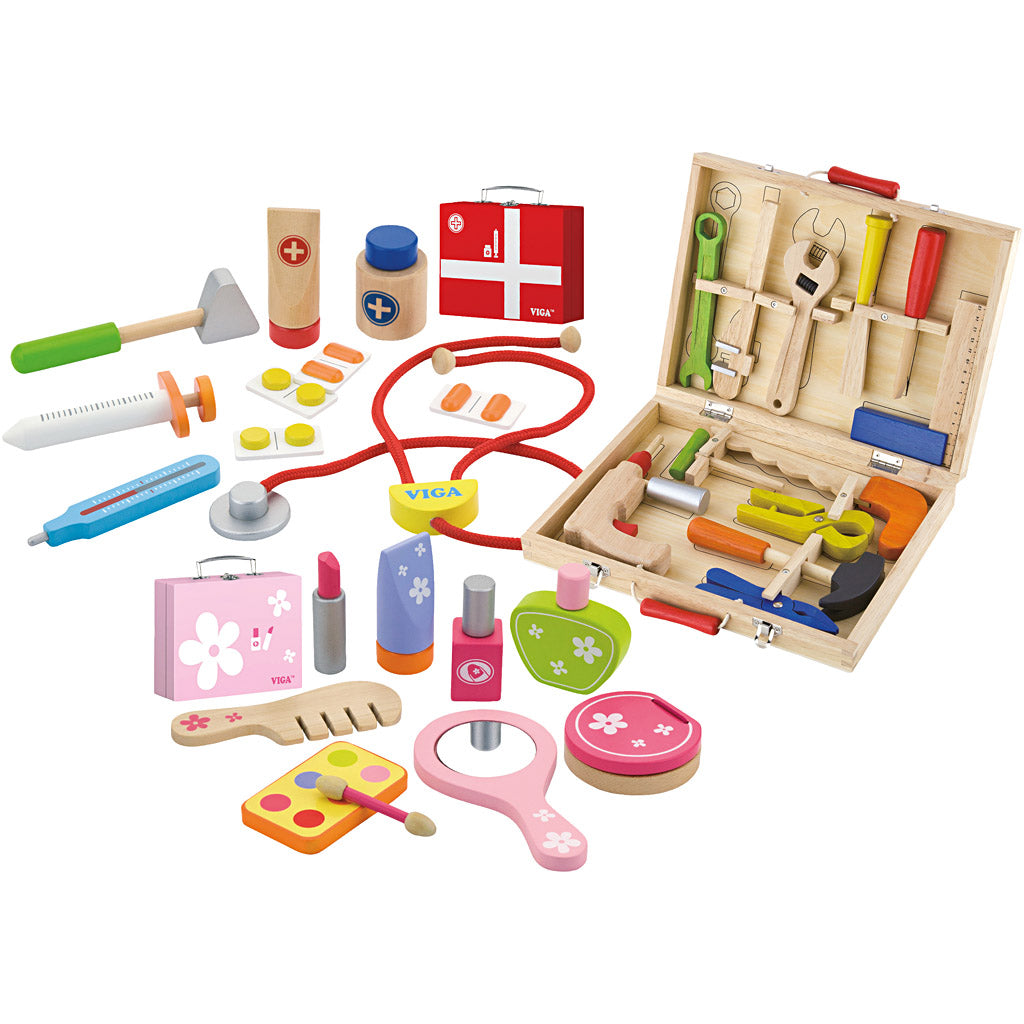 Set de juego de madera VIGA — 33 piezas (1 set)