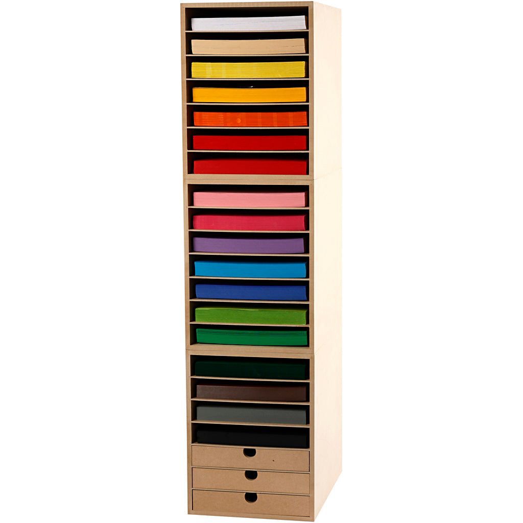 Unidad almacenaje y cartulina colores surtidos A4 180 g — 1 set