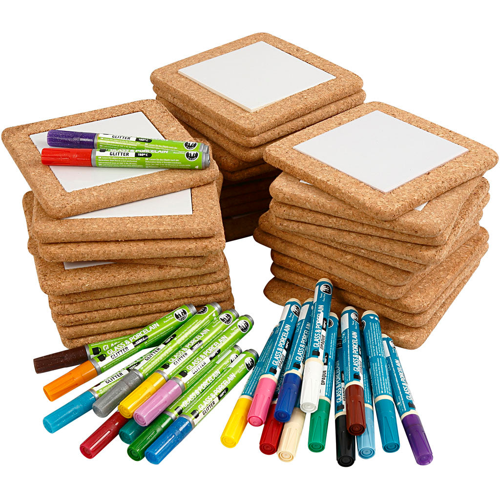 Kit grupal pintura de salvamanteles colores surtidos 15.5x15.5 cm — 1 set