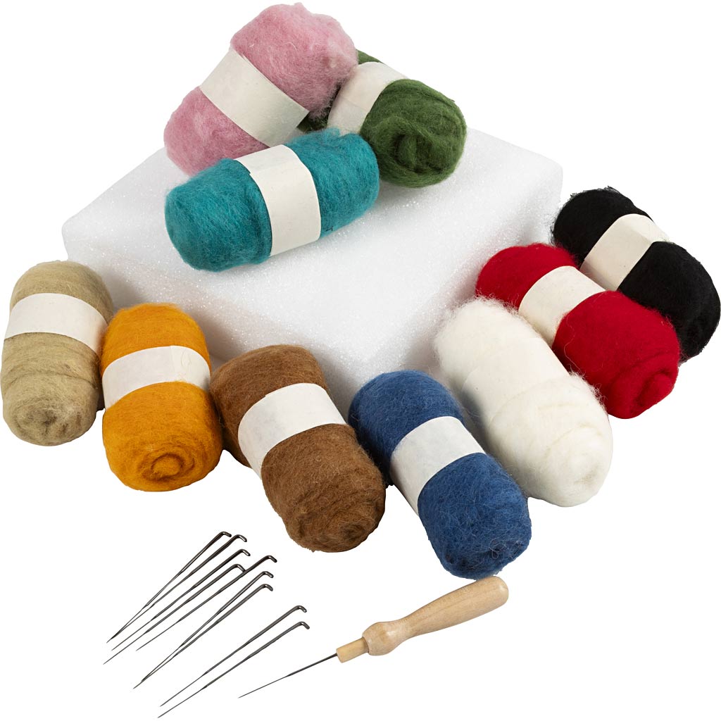 Kit grupal fieltrado a aguja colores surtidos — 1 set