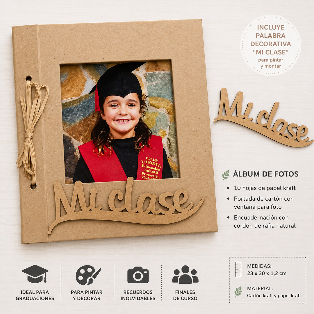 Álbum de fotos y palabra "Mi clase"