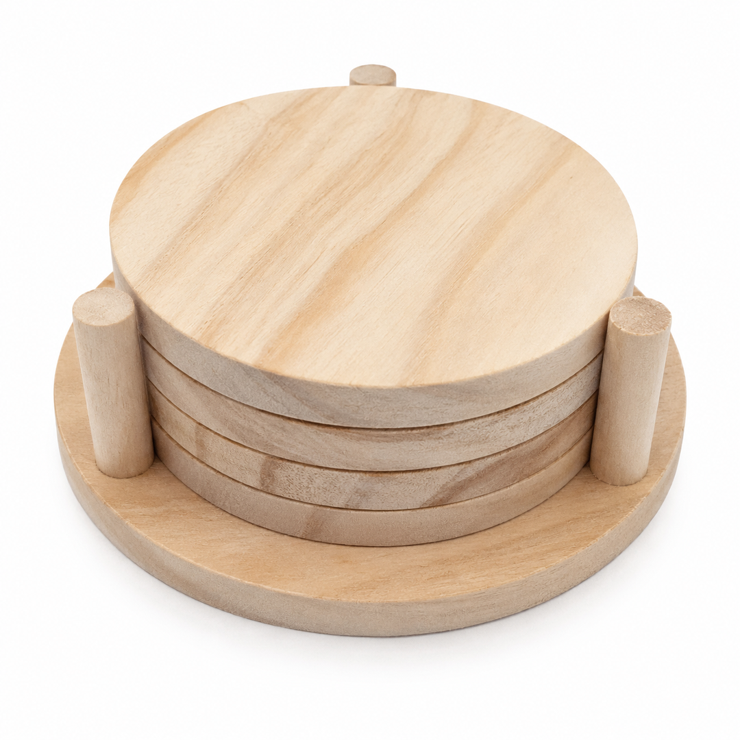 Posavasos de madera 4 bases