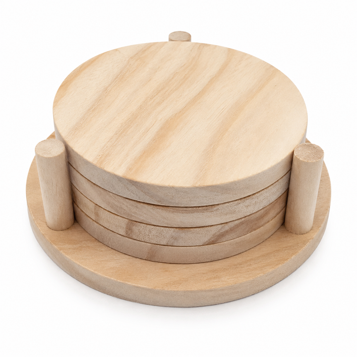 Posavasos de madera 4 bases