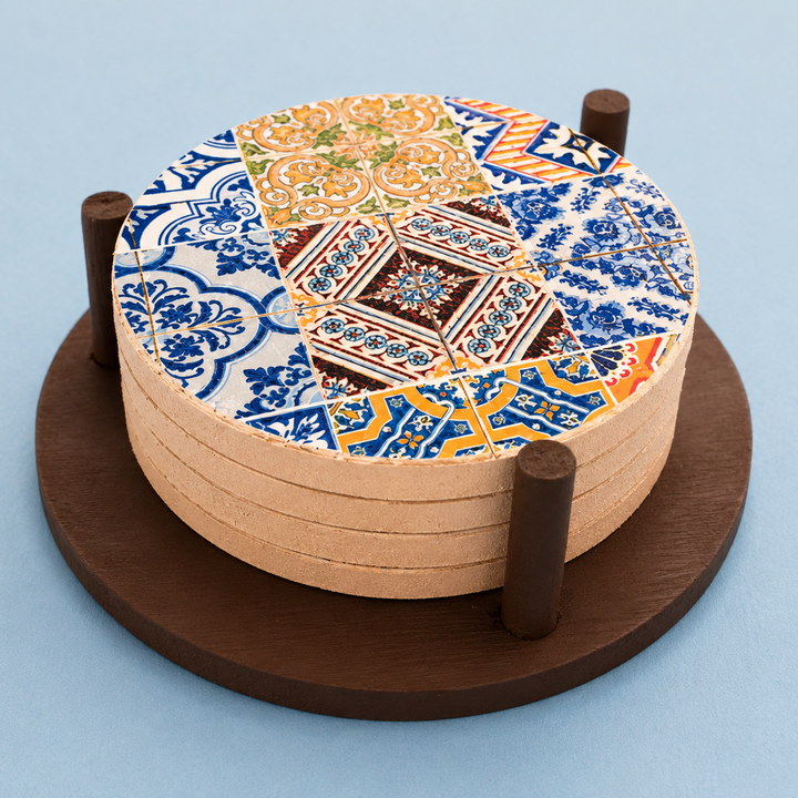 Posavasos de madera 4 bases