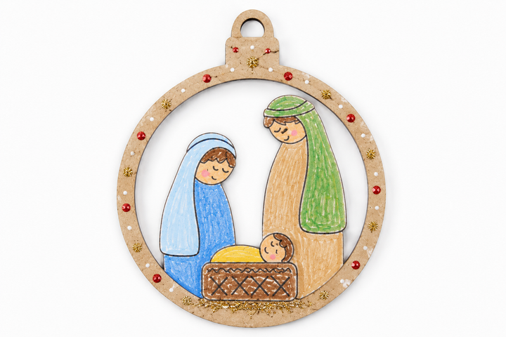 Set de 6 bolas de Navidad Nacimiento